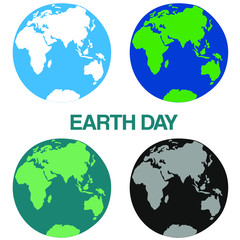Happy World Earth Day, April 22. Typography vector design. Design template celebration. Vector illustration.