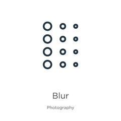 Blur icon. Thin linear blur outline icon isolated on white background from photography collection. Line vector sign, symbol for web and mobile