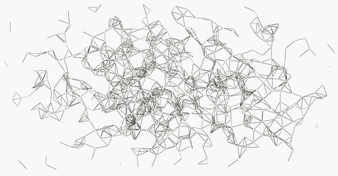 Procedural Network Mesh Art background illustration