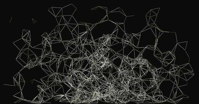 Procedural Network Mesh Art background illustration