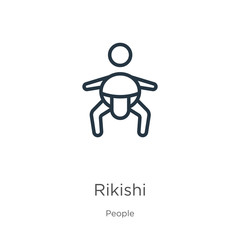 Rikishi icon. Thin linear rikishi outline icon isolated on white background from people collection. Line vector sign, symbol for web and mobile