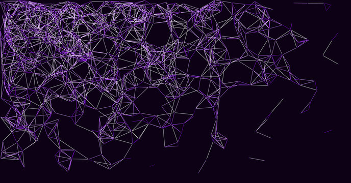 Procedural Network Mesh Art background illustration