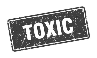 toxic stamp. toxic vintage gray label. Sign