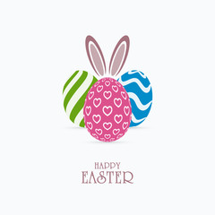 Patterned Easter eggs with bunny ears