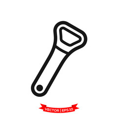 bottle opener icon in trendy flat design