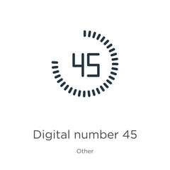 Digital number 45 icon. Thin linear digital number 45 outline icon isolated on white background from other collection. Line vector sign, symbol for web and mobile