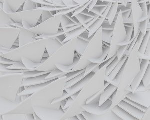 Abstract geometric white and gray color background, 3d illustration.