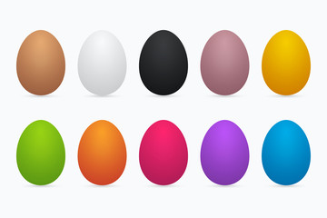Colorful three dimensional easter egg set