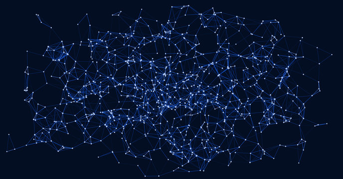 Procedural Network Mesh Art background illustration