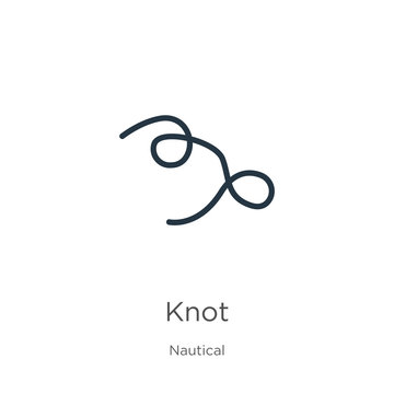 Knot icon. Thin linear knot outline icon isolated on white background from nautical collection. Line vector sign, symbol for web and mobile
