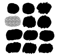 Black hand drawn vector illustration textured in cartoon style spots textured