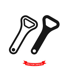 bottle opener icon in trendy flat design