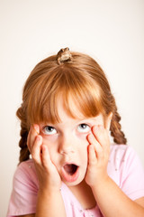 Shocked Princess Girl with a Toad on Her Head, Fairy Tale Magic