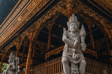 Architecture of traditional balinese temples. The most famous temple on the island of Bali