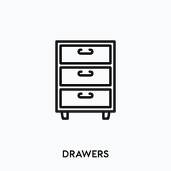 drawers icon vector. drawers sign symbol