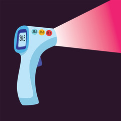 Digital contactless thermometer with infrared light.