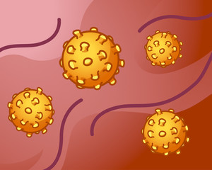 Virus cells in blood stream