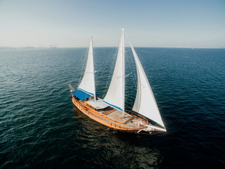 Aerial View of the Palinuro Sailing Ship at Sea