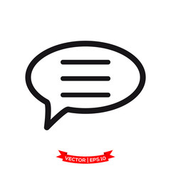 bubble speech vector icon in trendy flat design