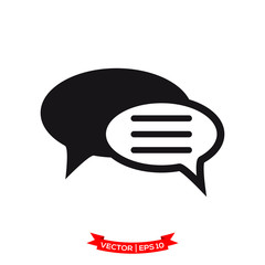 bubble speech vector icon in trendy flat design