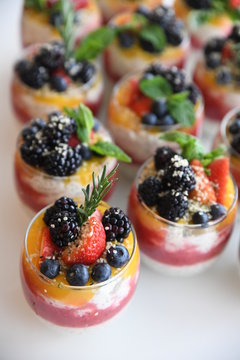 chia seed pudding with mango and strawberry