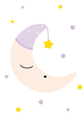 Cute illustration for baby room interior design