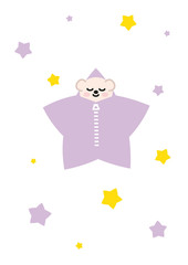 Cute illustration for baby room interior design