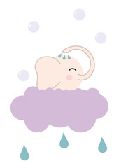 Cute illustration for baby room interior design