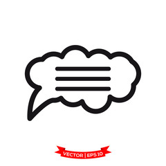 bubble speech vector icon in trendy flat design