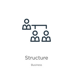 Structure icon. Thin linear structure outline icon isolated on white background from business collection. Line vector sign, symbol for web and mobile