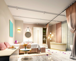 3d render of beauty spa massage saloon