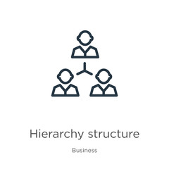 Hierarchy structure icon. Thin linear hierarchy structure outline icon isolated on white background from business collection. Line vector sign, symbol for web and mobile