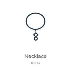 Necklace icon. Thin linear necklace outline icon isolated on white background from brazilia collection. Line vector sign, symbol for web and mobile