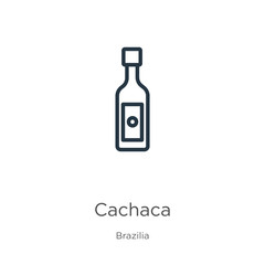 Cachaca icon. Thin linear cachaca outline icon isolated on white background from brazilia collection. Line vector sign, symbol for web and mobile