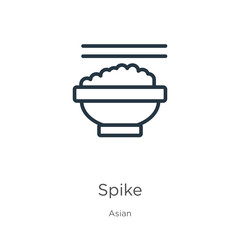 Spike icon. Thin linear spike outline icon isolated on white background from asian collection. Line vector sign, symbol for web and mobile
