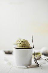 Green tea ice cream.