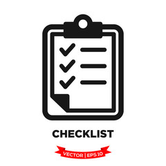 checklist vector icon, check mark icon, flat design best vector checklist illustration