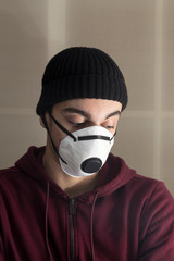 boy with protective mask