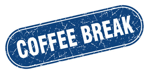 coffee break sign. coffee break grunge blue stamp. Label