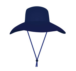 Blue fishing hat. vector illustration