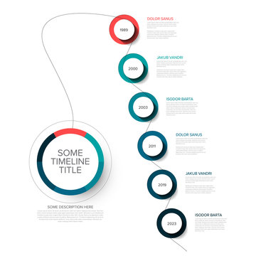 Timeline template with circle buttons