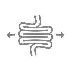 Obraz premium Irritable bowel syndrome line icon. Diseases internal organ, intestine dolichosigma symbol