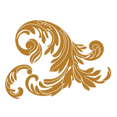 Golden vintage baroque ornament, corner. Retro pattern antique style acanthus. Decorative design element filigree calligraphy vector. - stock vector	