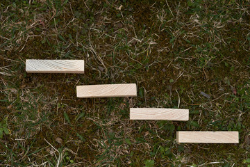 Wooden blocks with empty space on them that can be used as copy space to put text on them and use for concepts