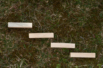 Wooden blocks with empty space on them that can be used as copy space to put text on them and use for concepts