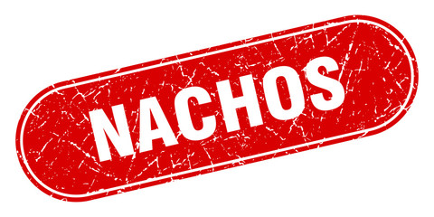 nachos sign. nachos grunge red stamp. Label