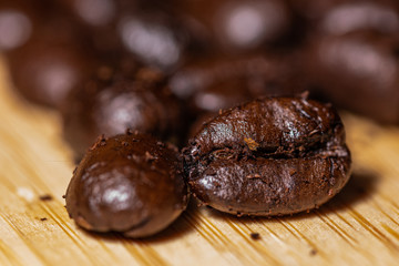 Roasted Coffee beans in Macro picture
