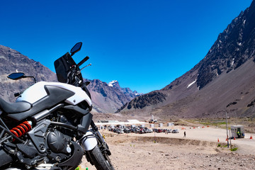Riding in the andes with a motorbike