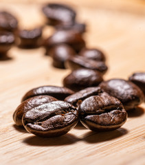 Roasted Coffee beans in Macro picture