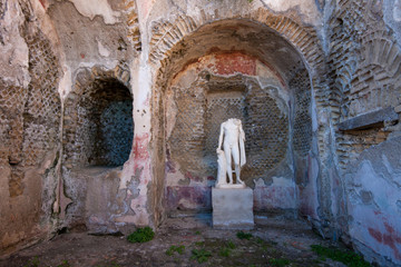 Fototapeta na wymiar Archaeological Complex of ancient Roman baths of Baia. Campi Flegrei regional park, Bacoli, Naples, Campania, Italy